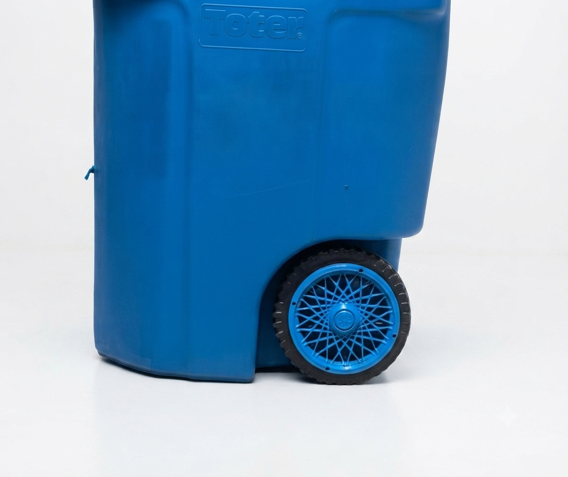 Boujee Bins Signature Blue Spoke Trash Can Rims - For Home, Outdoor Waste & Recycling Bins