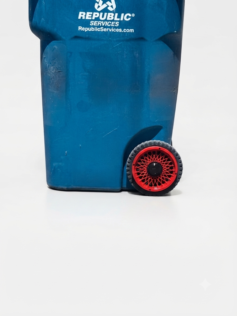 Red and Black Diamond Edition Home Care Waste & Recycling Bin, Outdoor Dustbin for Home Supplies Use